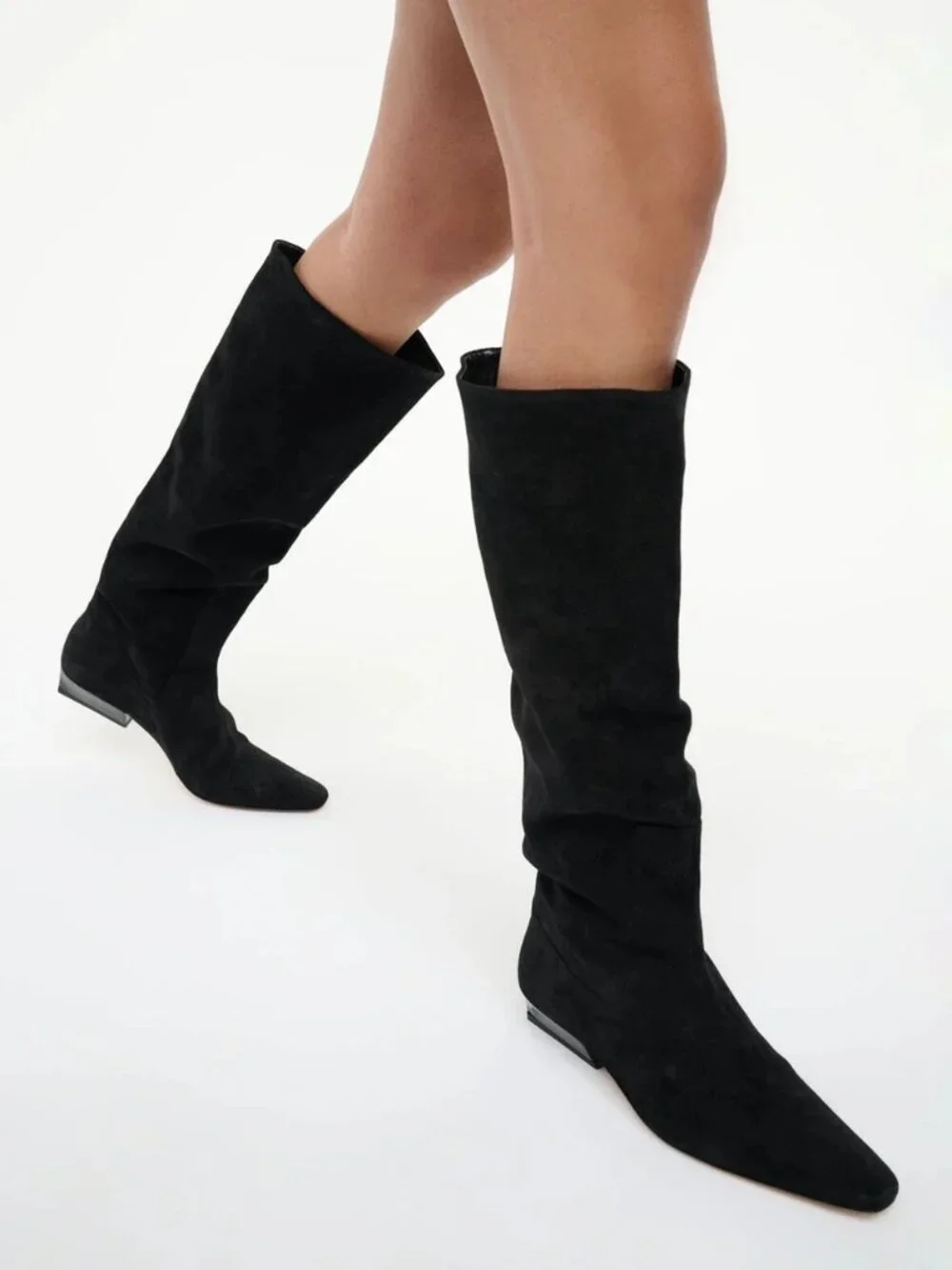 STAUD WALLY FLAT BOOT BLACK SUEDE BRAND NEW